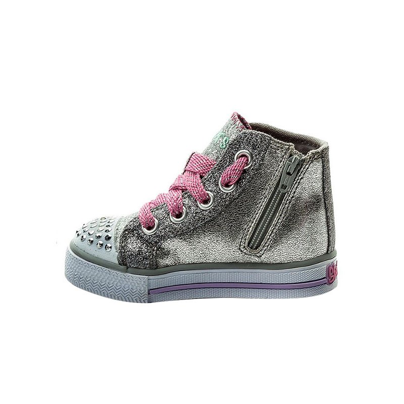 SKECHERS斯凯奇TWINKLE TOES闪灯高帮休闲鞋女童鞋10583L