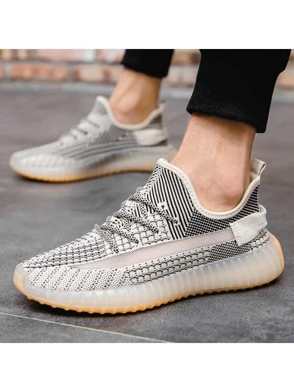 Ceba2021夏季新款飞织椰子鞋网面透气时尚运动跑步鞋潮流休闲男鞋