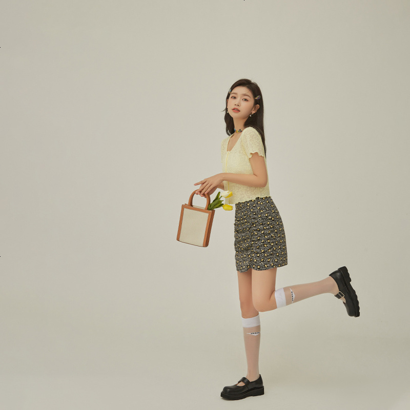 OtherMix碎花女团裙2021年夏季新款短款韩版薄款包臀半身裙子女潮