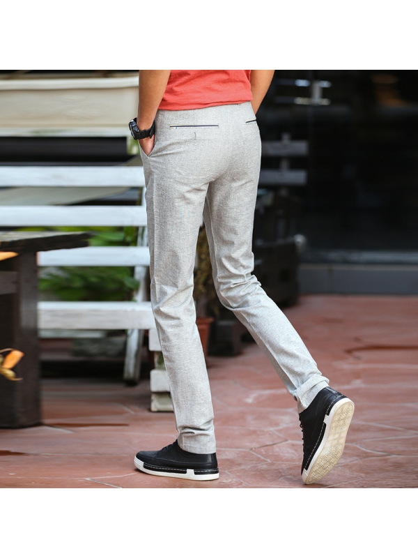 Ceba超舒适夏季薄款男式中年休闲裤男简约百搭爸爸商务休闲长裤专柜装