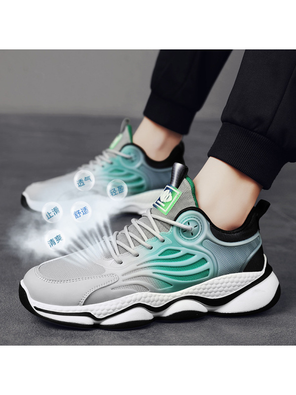春季上新网面透气运动跑步鞋时尚百搭厚底老爹鞋青年户外休闲男