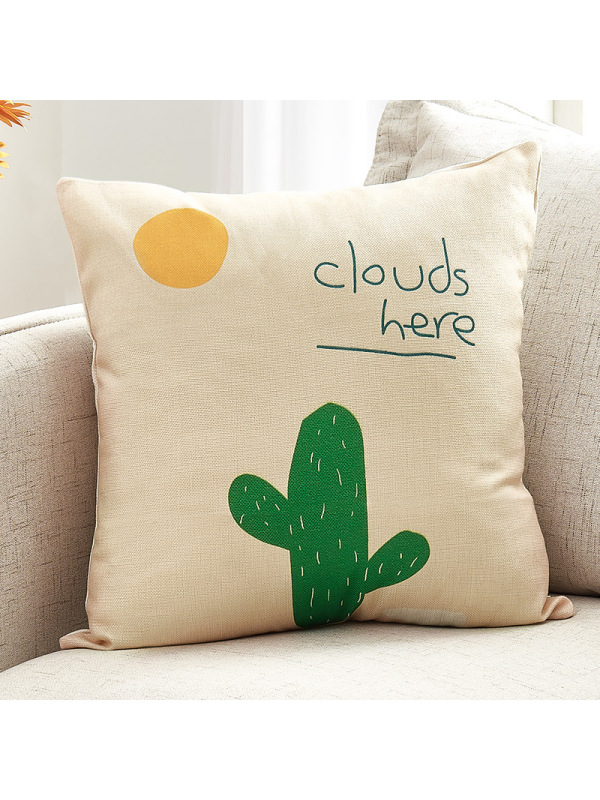 Ceba加厚亚麻布艺抱枕客厅大号靠垫沙发办公室床头靠枕腰枕简约靠背套