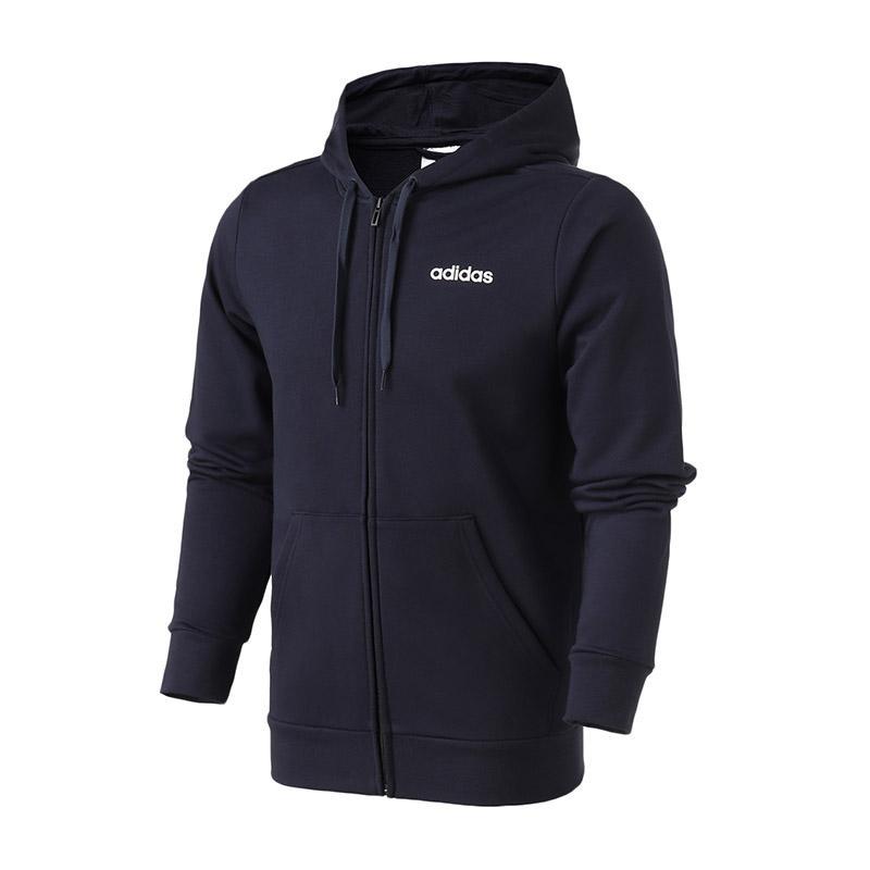 adidas男服夹克外套连帽休闲运动服DU0386 L DU0386蓝色