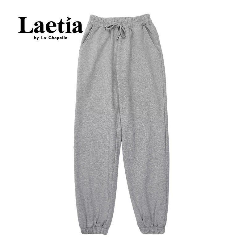 拉夏贝尔Laetia灰色运动裤女宽松束脚春夏新款显瘦百搭哈伦裤休闲卫裤911611992