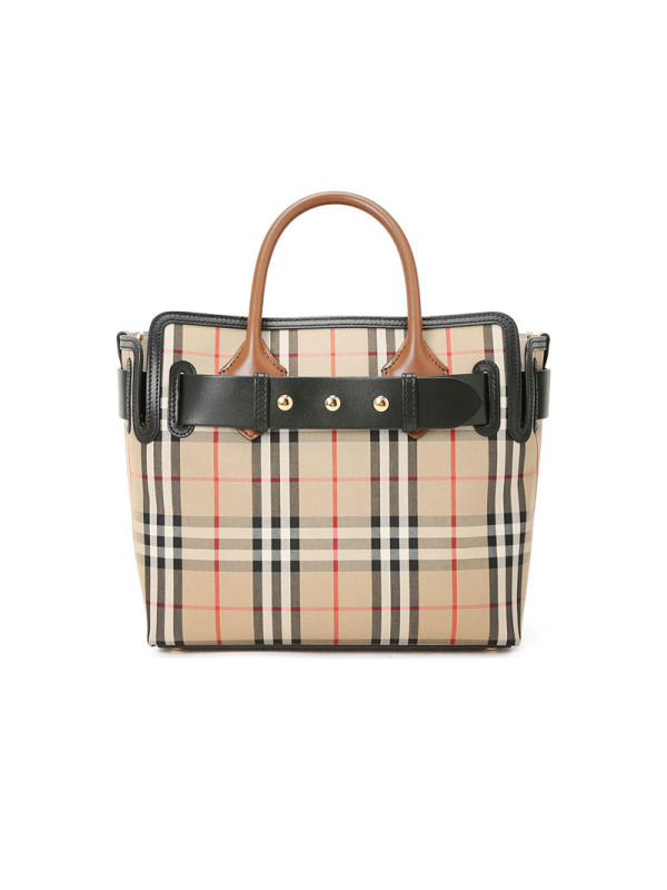 预订BURBERRY The Belt 小号 贝尔特包 经典格纹 手提 斜挎包8018790 金扣