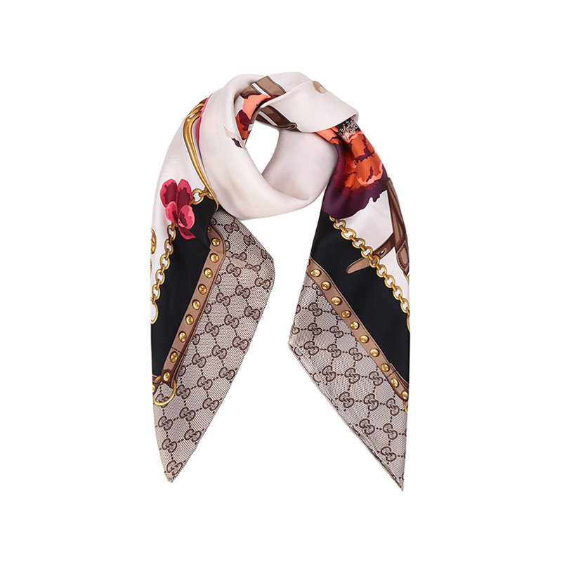 gucci古驰女士桑蚕丝方巾丝巾围巾5087963g001
