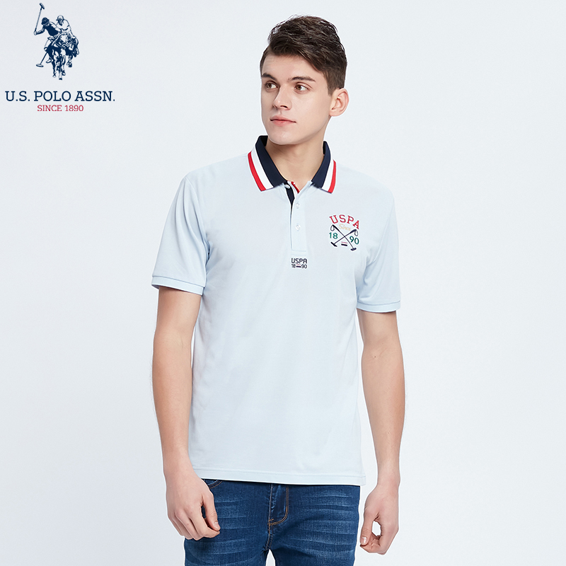 USPOLO ASSN 夏季新款男士polo衫时尚宽松个性潮流翻领休闲百搭短袖