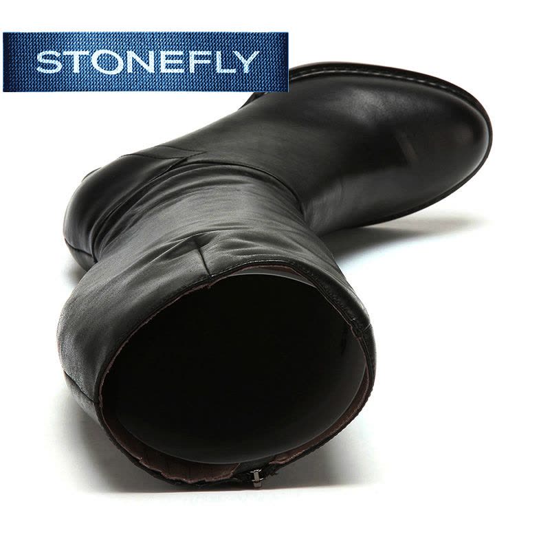 斯通富来STONEFLY冬季牛皮圆头高跟时尚纯色长靴女SD44117065图片