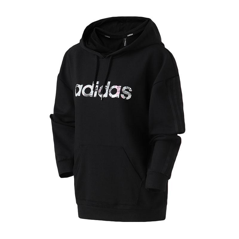 adidas阿迪达斯neo女装运动服休闲连帽卫衣dz7595ldz7595黑色