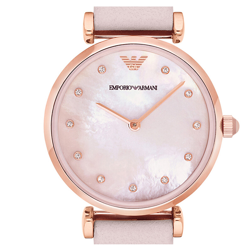 手表 钢带精致粉色休闲时尚石英表 女腕表 ar