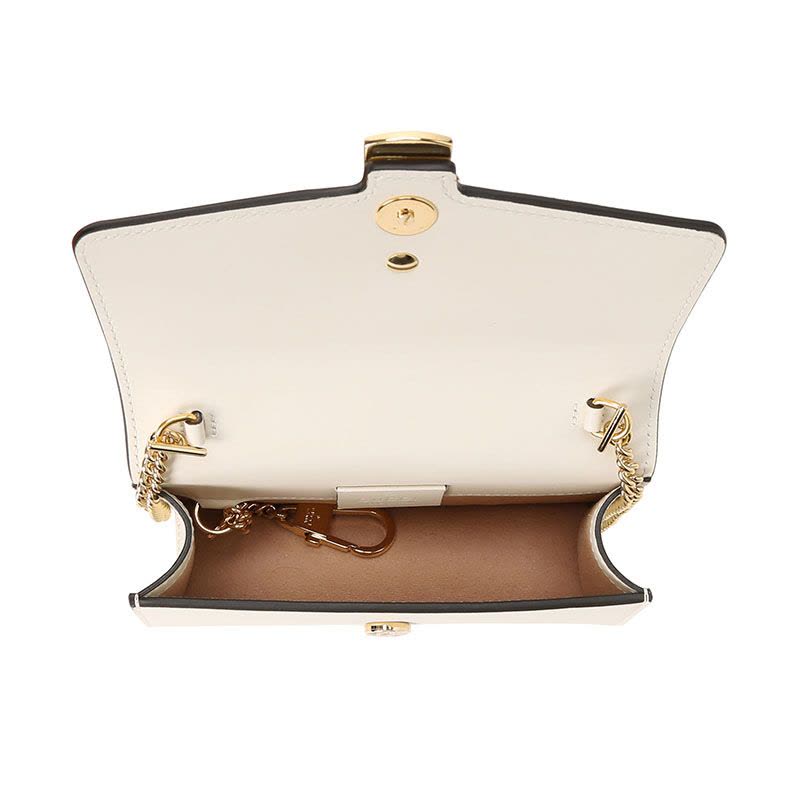 GUCCI 古驰 SYLVIE 女士单肩包 链条包超迷你 锁头粒纹皮494646金扣图片