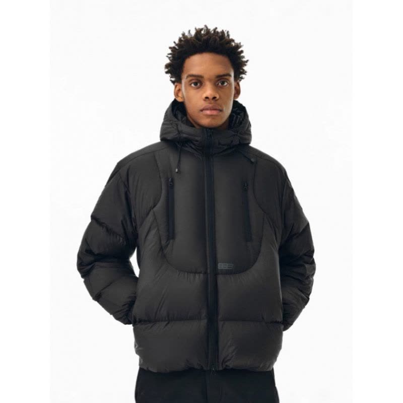 年冬季新款短款连帽棉服时尚潮流情侣装设计感宽松保暖外套图片