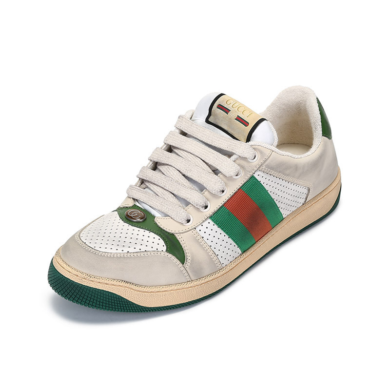 古驰 gucci 男士screener系列皮革系带休闲运动鞋脏脏鞋546163 0yi20