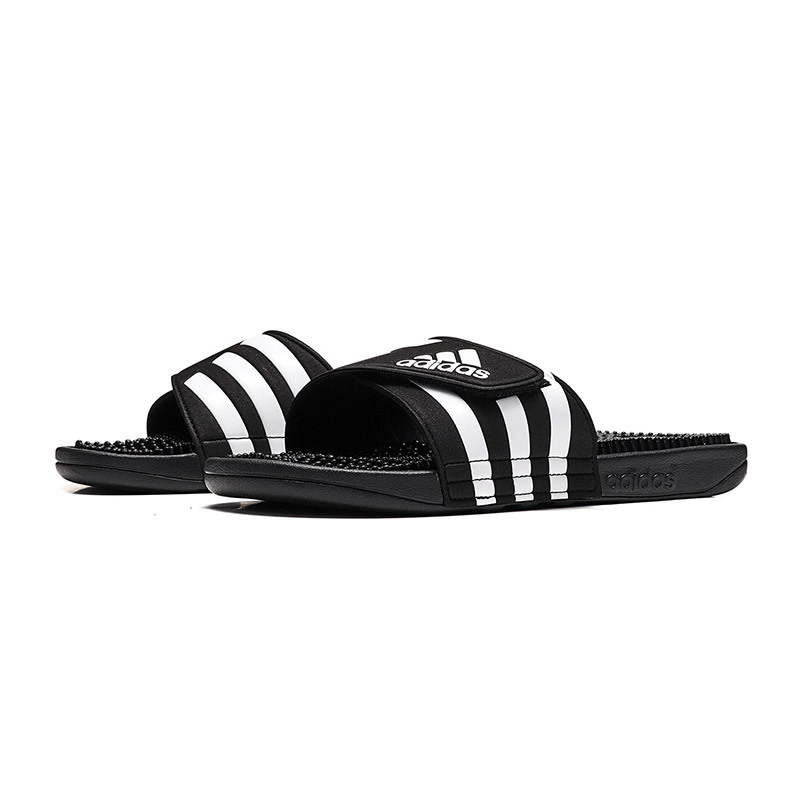 adidas阿迪达斯男子拖鞋18魔术贴凉拖游泳拖休闲运动鞋078260.. 0782601号黑色+亮白