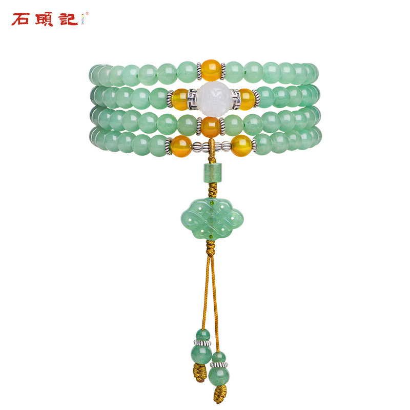 iSTONE/石头记2020新款绿东陵玉手链结缘系列多圈手串项链吊坠女