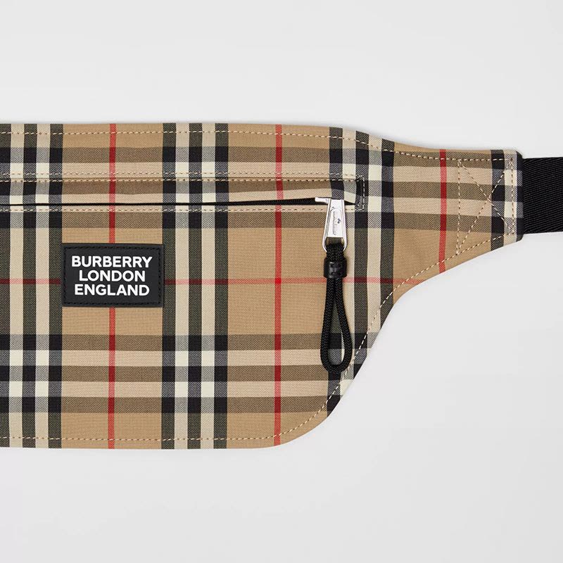 【预定】BURBERRY Brummell - 徽标嵌花 Vintage 格纹布鲁摩腰包 45*17.5CM图片
