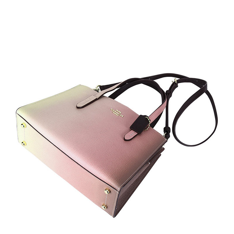 COACH 蔻驰 奢侈品 女士专柜款粉色渐变色皮质手提单肩斜挎包