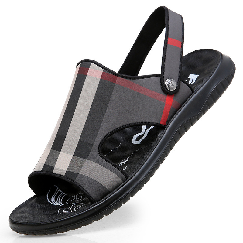 策恩公牛新款男士凉鞋2020夏季潮流休闲凉拖男外穿沙滩鞋个性拖鞋