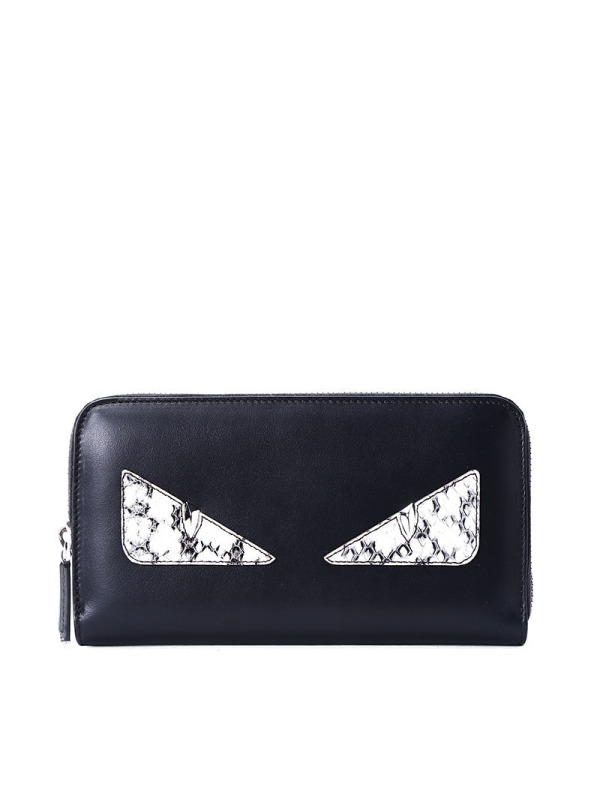 FENDI/芬迪 女钱包小怪兽眼睛拉链钱夹8M0299 19x10.5x2.5CM