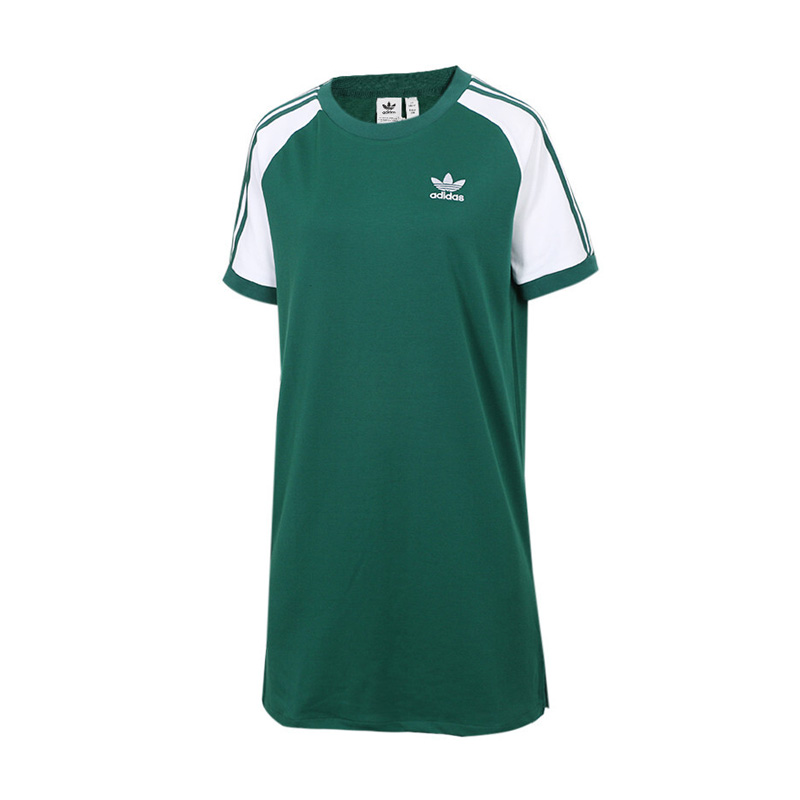 ADIDAS阿迪达斯三叶夏季女子中长款短袖T恤裙子CE4963