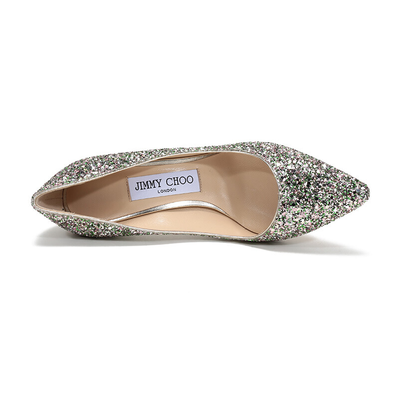 JIMMY CHOO 周仰杰 女士闪光面料尖头高跟鞋 ROMY 85 CGF 204