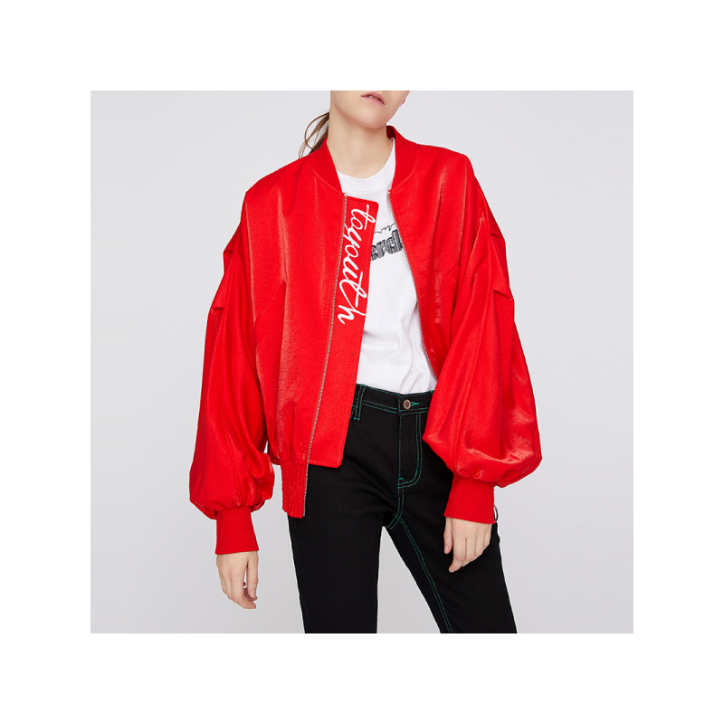 初语蝙蝠袖棒球服女时尚宽松廓形显瘦短外套潮
