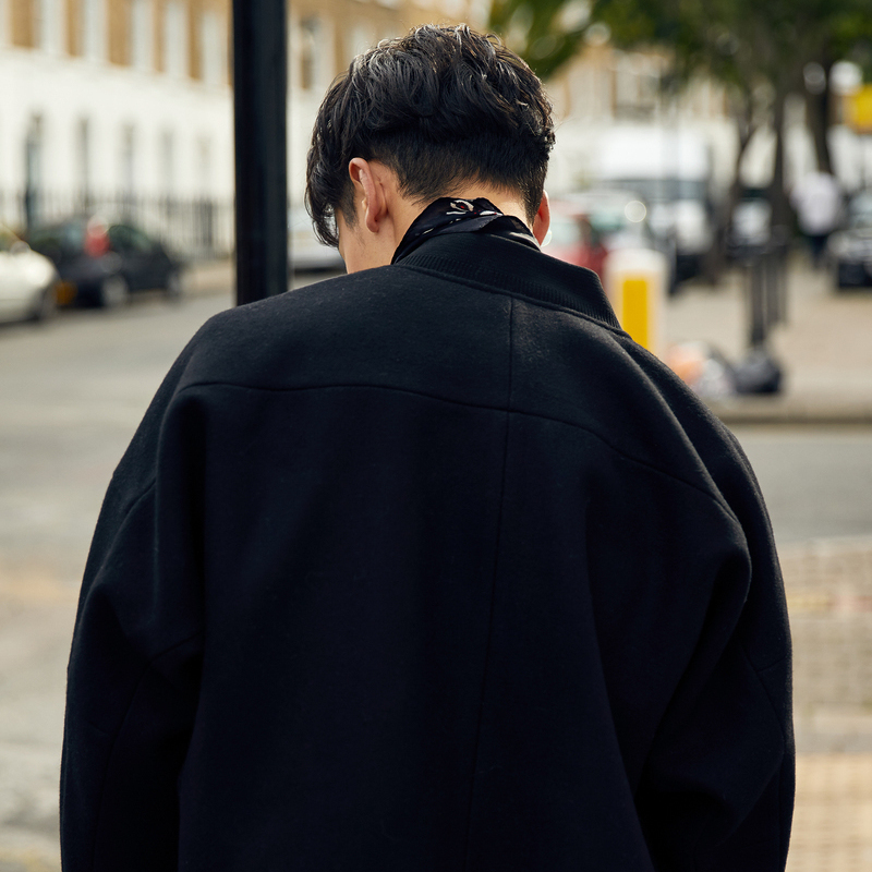 GXG男装秋季男士时尚都市青年休闲潮流黑色棒球服夹克衫外套男