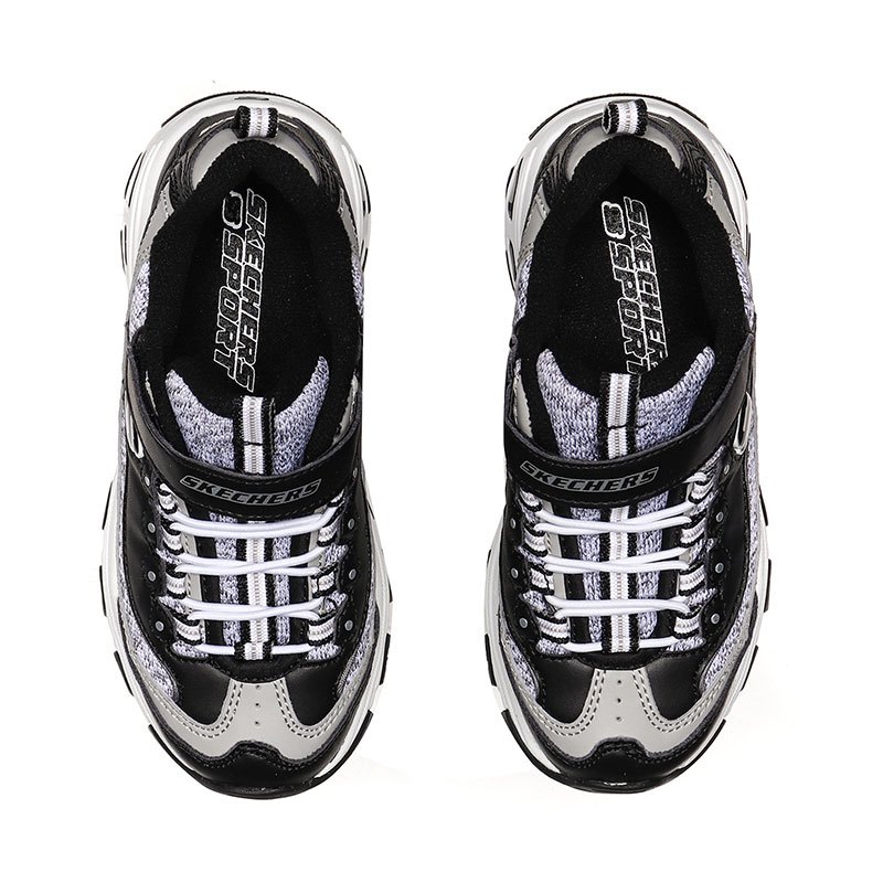 Skechers斯凯奇男童熊猫鞋D‘lites舒适运动鞋664094L 664094L/BKW黑色+白色
