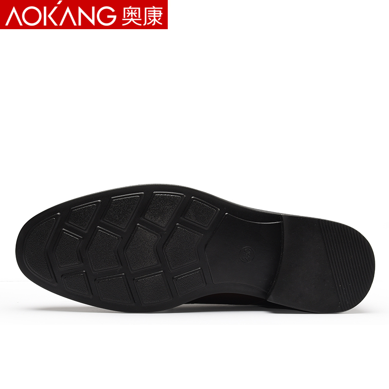奥康男鞋春秋季韩版男士皮鞋商务正装内增高皮鞋男