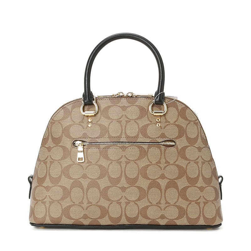COACH 蔻驰SIERRA SATCHEL 女士斜挎包 贝壳包 字母马车标织物F2558金扣