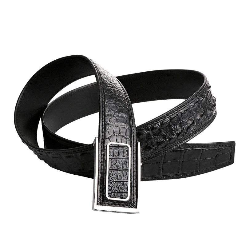 鳄鱼皮男士皮带板扣男生休闲礼物礼盒头层牛皮男裤腰带真皮腰带