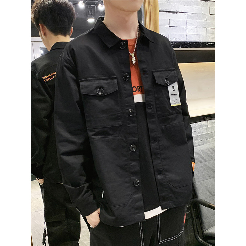 三弦(LA CORDE)2019春秋季新款男潮流工装夹克男外套 LA-DM-9015