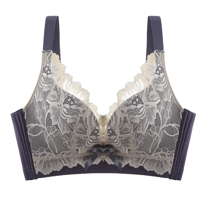 内衣女小胸聚拢无钢圈文胸蕾丝收副乳防下垂调整型舒适透气文胸罩