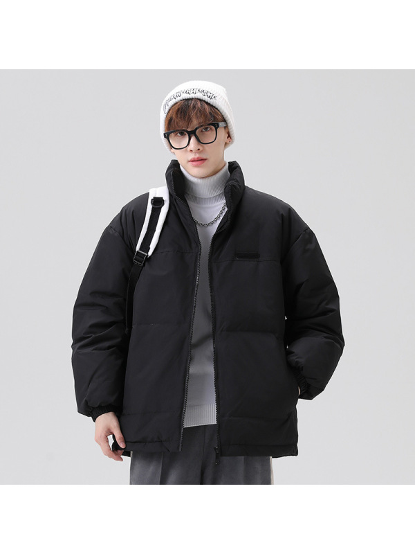 情侣羽绒服秋冬季立领纯色男女同款休闲时尚加厚保暖百搭男士外套