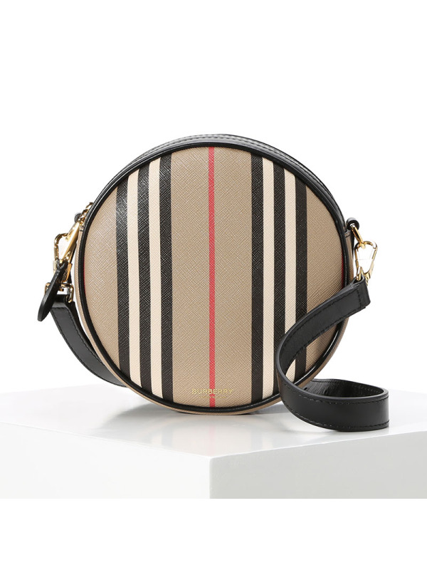20新款 BURBERRY Louise标志性条纹环保帆布路易丝包单肩斜挎包 17*7*17cm