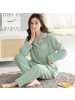 睡衣女士秋冬季珊瑚绒加厚加绒法兰绒开衫保暖大码家居服女款套装