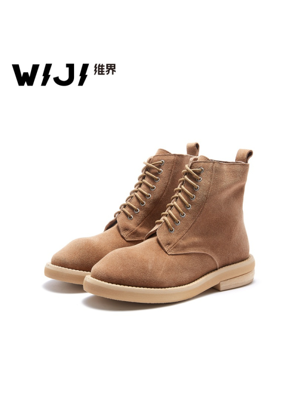 WIJI冬季新款工装风马丁靴休闲个性时尚潮流魅力气质纯色青春女靴
