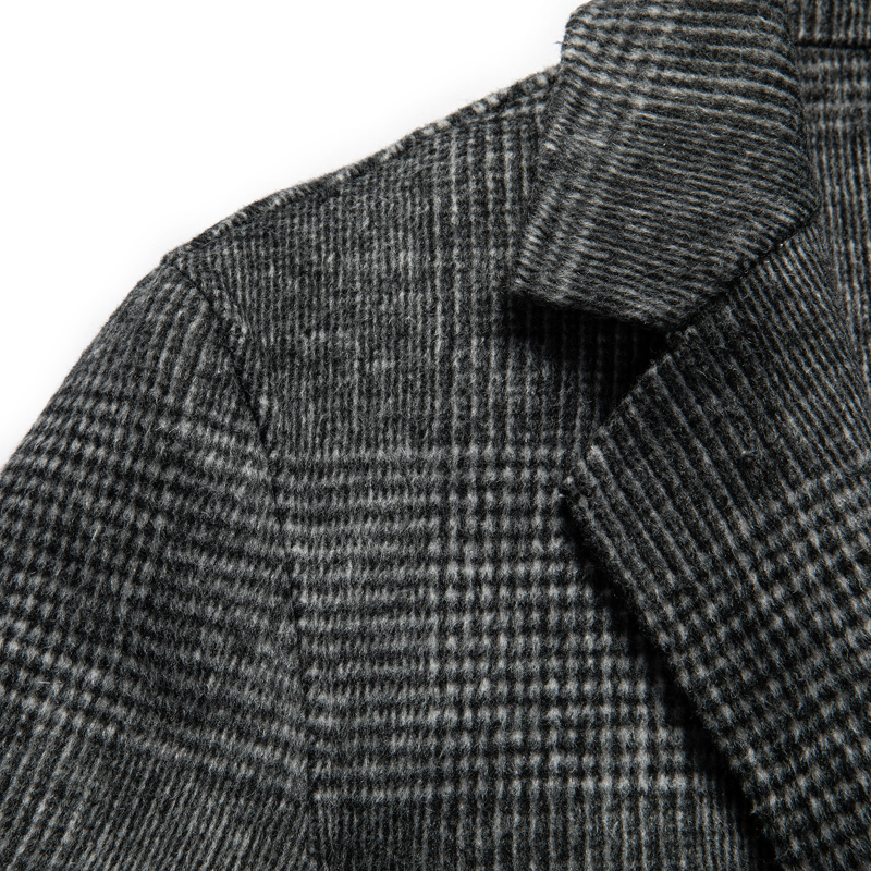 冰洁 2020冬季新款男士毛呢休闲外套百搭舒适中长款格子男装上衣