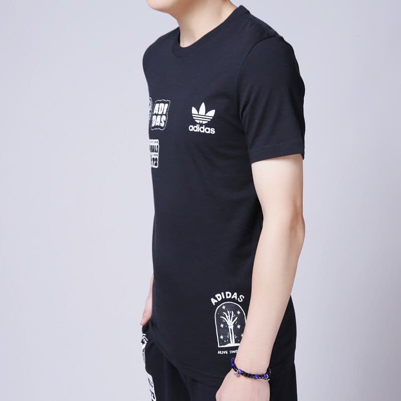 Adidas阿迪达斯三叶草男装秋季运动休闲透气短袖T恤BS316图片