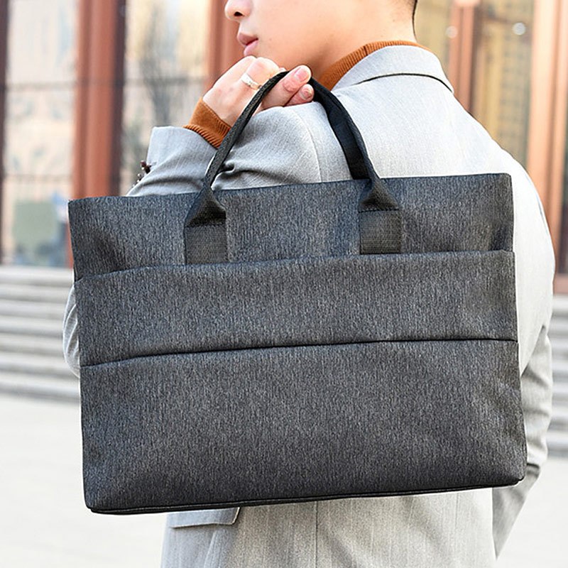 顺丰配送电脑包布包笔记本包文件包大容量男士手提包商务包公文包男