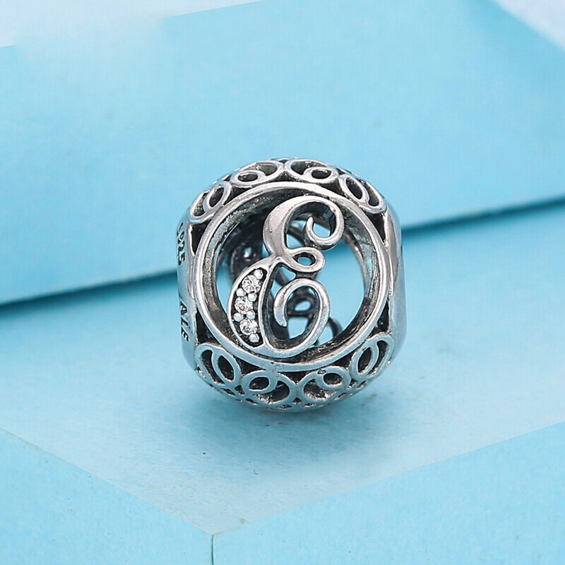 PANDORA潘多拉 复古字母E 925银 串饰-791849CZ