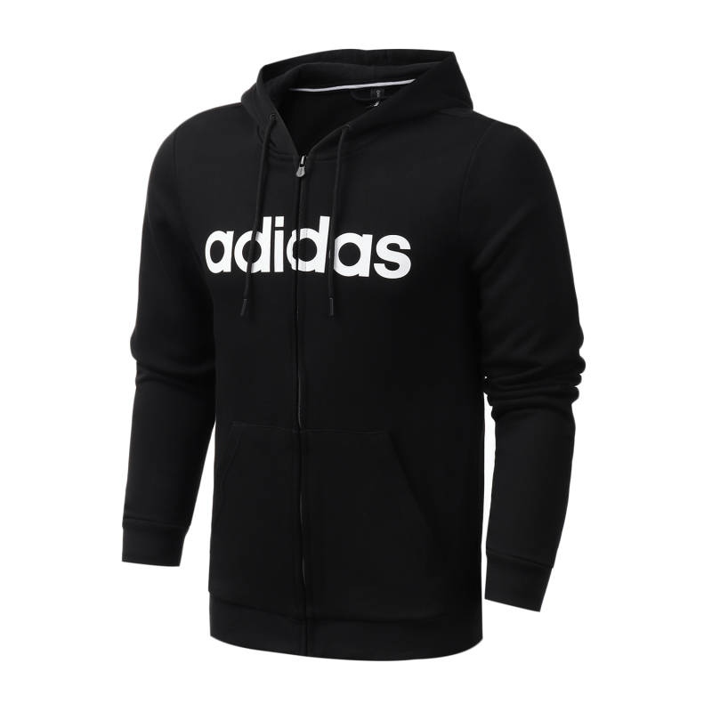 【自营】adidas阿迪达斯NEO男装logo款运动服休闲针织连帽外套上衣EI4736