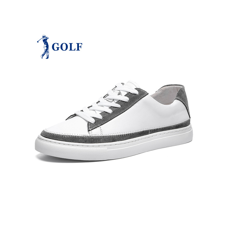 GOLF男鞋板鞋男春季新款男士小白鞋韩版休闲鞋时尚真皮鞋子百搭潮