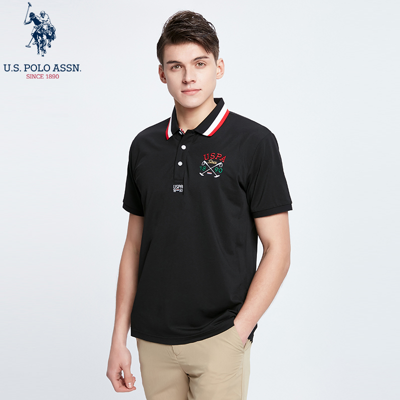 USPOLO ASSN 夏季新款男士polo衫时尚宽松个性潮流翻领休闲百搭短袖