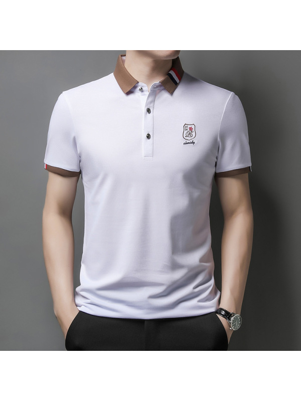 Ceen Bulled男式polo衫 短袖翻领纯色T恤商务休闲工作服装夏薄款刺绣印字logo