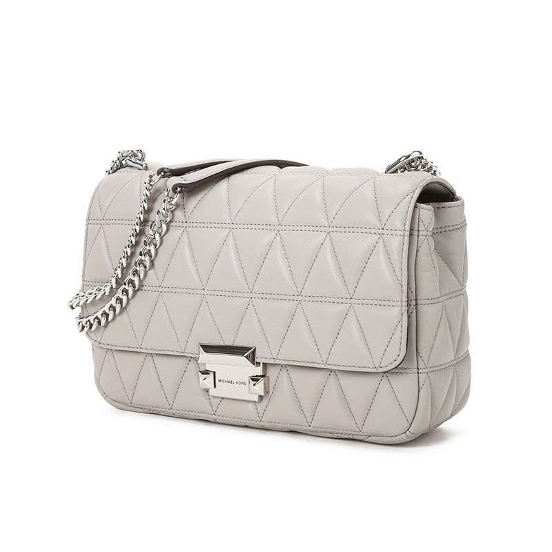 MICHAEL KORS 迈克科尔斯 SLOAN 口盖包 单肩包 斜挎包 锁扣绗缝皮30S7SSLL3L银扣图片