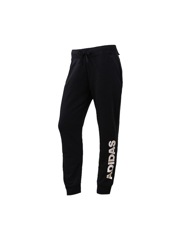 阿迪达斯女裤运动裤收口长裤针织休闲小脚裤DT2414