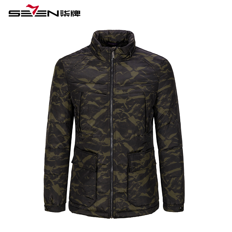 柒牌seven男装迷彩羽绒服秋冬款时尚休闲保暖羽绒外套青年视频