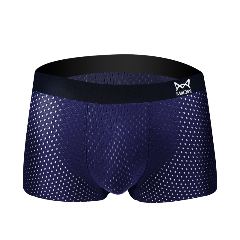 猫人男士网孔无痕平角裤抗菌大包围一片式4条装