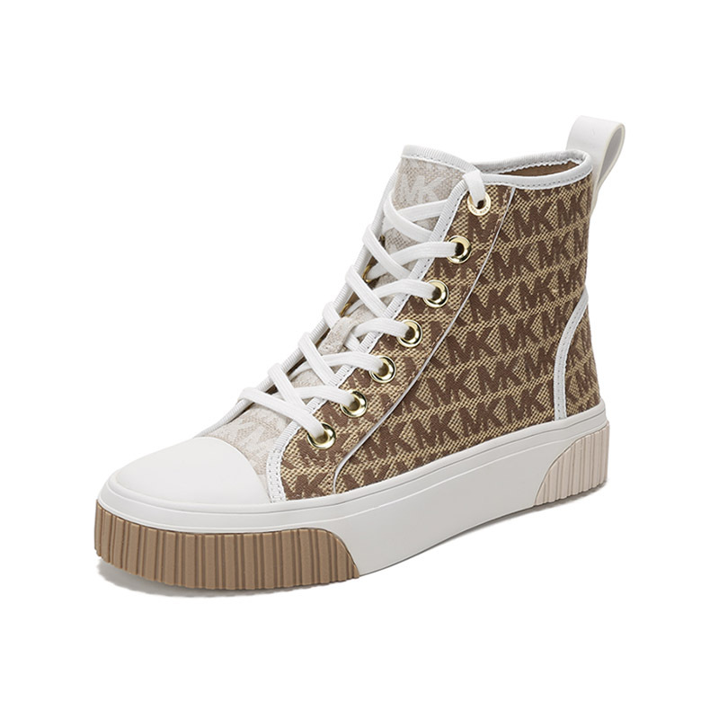 迈克科尔斯michaelkorsmk女鞋织物系带高帮休闲运动鞋帆布鞋43t1gtfe5